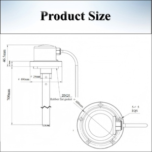 <span class=keywords><strong>Sensor</strong></span> de Nivel de Líquido por Capacitancia CNDINGTEK DF341 con Salida RS232/RS485 LoRaWAN 4G LTE 0-5V 4-20mA - Product Image 6