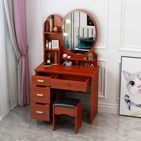 Meuble de chambre moderne, commode pas chère, coiffeuse blanche avec miroir