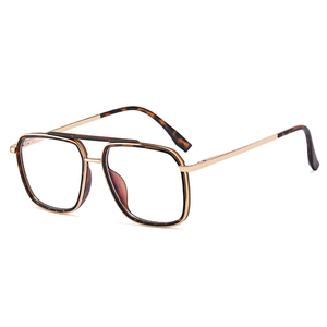 Marco de anteojos de goma dorada Marco de anteojos de doble haz de moda para mujeres y hombres nuevo marco de prescripción óptica de luz azul - Product Image 6