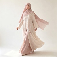 Ensemble jupe et khimar tissé ample pour femme grande taille, avec nœud et bordure en dentelle, tenue de prière modeste, vêtements musulmans islamiques