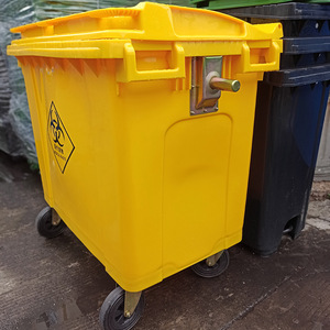 <b>Square</b> Thickened Outdoor Waste <b>Bin</b> 660L PE Plastic Wheeled Food Waste Storage Container - Product Image 4