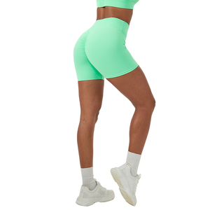Pantalon court <span class=keywords><strong>push</strong></span> <span class=keywords><strong>up</strong></span> pour femmes, short de motard <span class=keywords><strong>legging</strong></span> de yoga avec design <span class=keywords><strong>plissé</strong></span>, vente en gros - Product Image 5