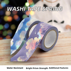 1 Rouleau de Ruban Adhésif Washi Double Face en PET Imperméable, Adhésif Activé par l'Eau, Style Japonais Artistique Minimaliste, à Tirer - Product Image 2