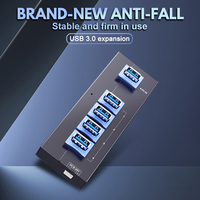 Industrial USB 3,0 Hub 4 puertos con conectores bloqueables, 5Gbps SuperSpeed Hub para Windows/Mac/Linux