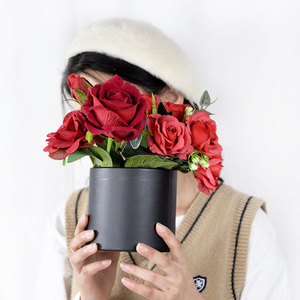Cajas de Flores Redondas de 12x12.6cm para el Día de San Valentín, <span class=keywords><strong>Caja</strong></span> de Regalo <span class=keywords><strong>Floral</strong></span> para Rosas, <span class=keywords><strong>Caja</strong></span> de Regalo para Rosas - Product Image 5