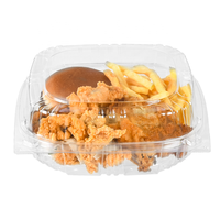 Boîte d'emballage pour hamburgers transparente de 8 pouces avec logo personnalisé, boîte à emporter en plastique PET jetable, contenants pour hamburgers