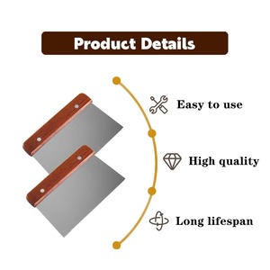 Raspador de Masa de Acero Inoxidable con Mango de Madera, Raspador de Metal para Banco de Trabajo, Cortador Multiusos para Masa, Pizza, Pastel, Herramienta para Hornear - Product Image 3