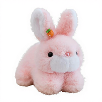 Poupée en peluche brodée anti-stress créative mignon grand lapin blanc jouet conception de carotte heureuse
