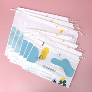 Disposable Face Towel Bag Drawstring Water Resistant Packaging For Daily Use Rectangle Shape PE Material - Product Image 3