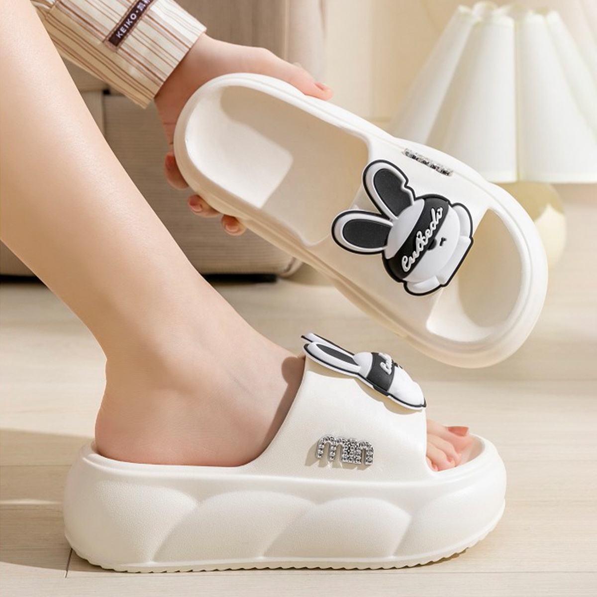 JingHong Rubber Slipers Comfortable Beach Sandals