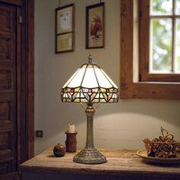   Lampe de bureau en verre teinté, design rétro blanc style ferme, dôme E26 en résine, éclairage de chevet personnalisé pour chambre à coucher, LED à intensité variable