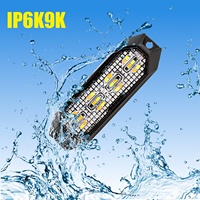 IP6K9K Lampe Strobe SMBX R65 Double Couleur Stroboscopique Lumières Grill Lumières 4 LED En Alliage D'aluminium Lumière Stroboscopique D'urgence pour Véhicules