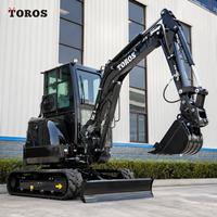 Mini-excavatrice TOROS 3,5 tonnes à moteur Kubota, certifiée CE EPA EURO 5, idéale pour les travaux agricoles, les vergers et la construction - Vente Flash