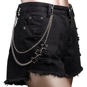 Cadena de cintura Yueli con forma de estrella, aleación de zinc, doble capa, estilo hip hop, unisex, para uso diario. - Product Image 1