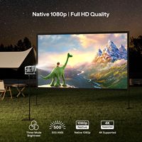 Projecteur intelligent WiFi BOOM Mini Grey DoIby Audio, compatible Google TV 4K, pour films en extérieur et à domicile