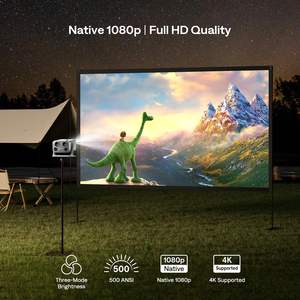 BOOM เครื่องฉาย doiby ขนาดเล็ก Grey Doiby, โปรเจคเตอร์อัจฉริยะ WIFI <span class=keywords><strong>Google</strong></span> <span class=keywords><strong>TV</strong></span> 4K รองรับการถ่ายหนังนอกบ้าน - Product Image 2