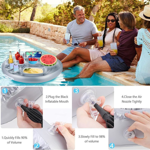 Tasse flottante personnalisée Porte-boisson gonflable pour piscine Spa Bar Bain à remous Plage Fête Snack Plateau de fruits - Product Image 6