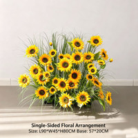 Décoration de tournesol artificiel, aménagement paysager végétal vert, décoration de plante simulée, décoration d'angle