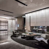 Meubles d'hôtel sur mesure, comptoir de réception et ensemble de meubles de hall avec service de design d'intérieur 3D
