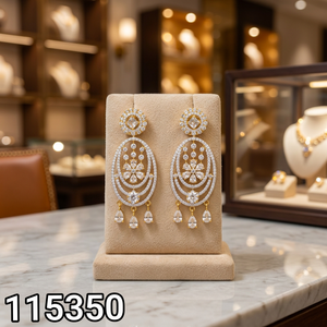 Pendientes de Cristal Elegantes Ping Bling para Mujer, Pendientes Colgantes Florales Ovalados en Tono Dorado, Pendientes de Lujo para Novia, Boda, Fiesta - Product Image 3