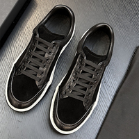 Sneakers de skate en cuir gaufré croco de luxe pour hommes, style Old Money, à lacets, chaussures décontractées