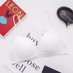 French-style thin-cup triangle bra, wire-free women's bra, breathable lace-trimmed push-up bra - Product Image 3