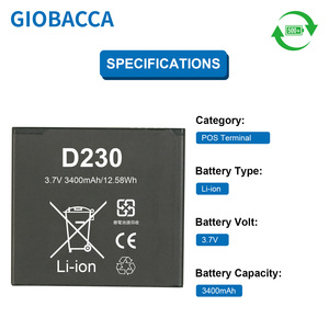 Nhà Máy Giá thay thế 3400mAh POS YW-018 Pin cho Pax D230 Đen - Product Image 2