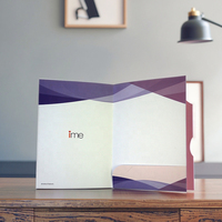 Dossier de présentation personnalisé avec logo, deux poches, format lettre, papier blanc, impression personnalisée, dossiers de classement personnalisables, conception gratuite, MOQ 100 pièces