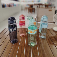 Bouteille d'eau de sport en Tritan transparent de qualité alimentaire 1000ml 750ml 600ml, anti-fuite à un clic, en PETG, avec logo promotionnel, vaisselle à boisson économique