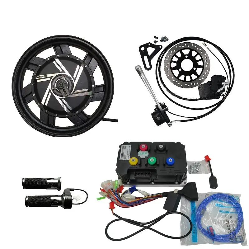 QS Motor 17 Inch 8000W 72V In-Wheel Hub Motor Electric Motorcycle Conversion Kit, Max.16000W Electric Scooter Hub Motor Kit