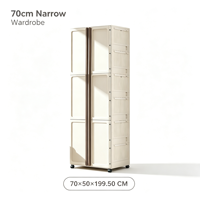 Armoire de rangement étroite pour adultes en plastique européen de haute qualité à 6 niveaux, économique, pour vêtements et articles divers, avec roulettes