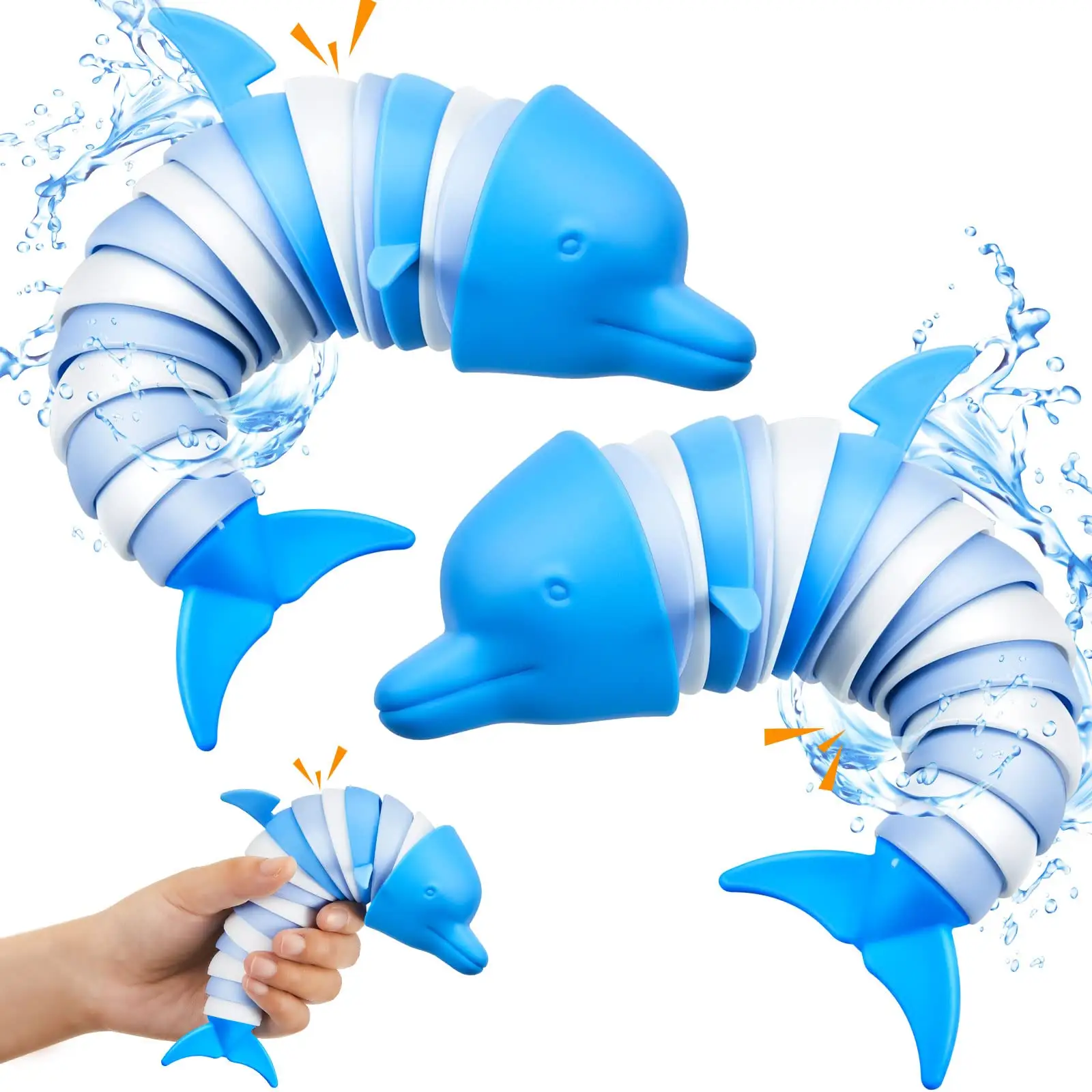 Ocean Shark Dolphin Decompression Fun Squeeze Toy Children's Educational Caterpillar Stress Relief Toy Adult Birthday Gift