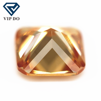 3*3-12*12mm champagne/d-champagne forme d'angle coupe carrée zircone cubique pierres précieuses artificielles coupe machine forme d'angle carré CZ