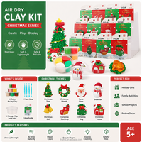 Kit d'art en argile sur le thème de Noël avec outils, ensemble d'argile à séchage à l'air pour Noël, ensemble de pâte à modeler pour Noël