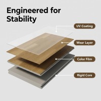 Plancher SPC rigide imperméable de 6 mm, antidérapant, ignifuge, écologique, aspect bois, vinyle, installation par clipsage pour intérieur
