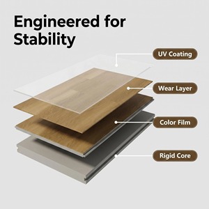 Suelo SPC con Aspecto de Madera Bohemia, 100% Impermeable, Sistema de Click, Piso Flotante de <span class=keywords><strong>Vinilo</strong></span> con Núcleo Rígido - Product Image 3