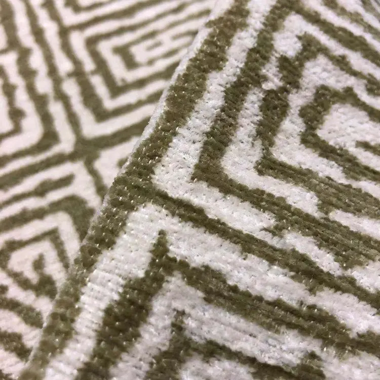 Disegno di modo 100% poliestere jacquard lavorato a telaio microfibra ciniglia shaggy tessuto per il sofà tappezzeria