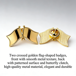 Broche personnalisée en métal vierge, différentes formes : croix, drapeau, rond, carré, rectangle, en or ou en argent, épingle de revers - Product Image 2