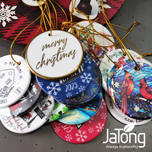 Adornos Blancos para Sublimación, Adornos Navideños de Cerámica, Adornos Redondos de Porcelana - Product Image 4