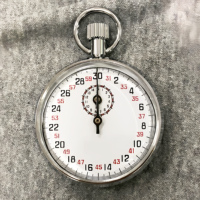 Gaya Retro kompetisi pengajaran baja nirkarat Kecil 15 menit 30 detik/kristal tahan air pewaktu Stop Watch mekanis