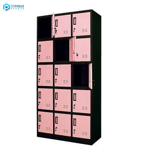 Thời Trang 3 Wide <span class=keywords><strong>Locker</strong></span> Nhà Máy Giá 15 Cửa Màu Hồng Kim Loại Tủ Quần Áo <span class=keywords><strong>Locker</strong></span> Sử Dụng Cho Thợ Mỏ - Product Image 3