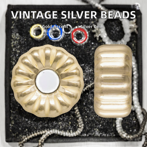 YIMI MZ32-003 Vintage Corrugated Rondelle Beads Sterling Silver 14K Gold Filled for Permanent Jewelry Making <b>Spacer</b> - Product Image 2