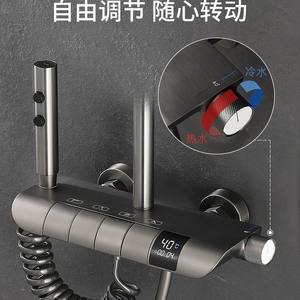 ชุดฝักบัวดิจิตอลแบบเทอร์โมสตัท ปุ่มกดแบบคีย์เปียโน พร้อมหัวฝักบัวแบบเรนชาวเวอร์ วาล์วเซรามิก ผิวสัมผัสแบบขัดเงา - Product Image 4