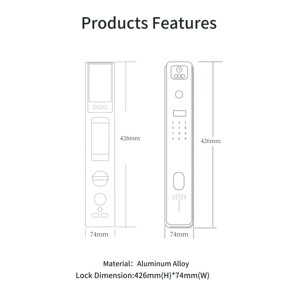 Tuya मॉडल A8 उच्च सुरक्षा डिजिटल सुरक्षित दरवाजे फिंगरप्रिंट स्टील डोर कुंजी कार्ड रीडर पासवर्ड कैमरा लॉक ऐप मेमोरी कार्ड - Product Image 6