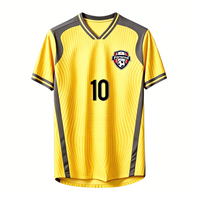 Maillot de football à séchage rapide Forsend, kit de football personnalisé, uniforme grande taille, jaune texturé, ensemble de tenue de match pour club