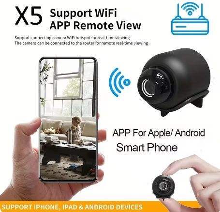 X5 Mini Wireless Security Camera 1080P HD, Night Vision WiFi Indoor Camera with Motion Detection for Home Pet & Child Monitoring