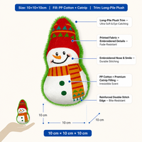 Jouet pour chat en peluche Bonhomme de neige à la catnip avec garniture à poils longs pour chats d'intérieur, idéal pour Noël