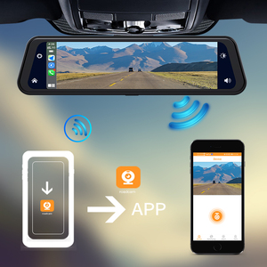 Xe DVR 4k 12 inch gương Carplay & Android Auto không dây Miracast ống kính kép 1080p Video Recorder Wifi kết nối GPS navigation - Product Image 5