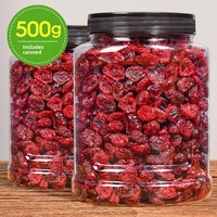Vente en gros de canettes de 500g de canneberges séchées de haute qualité, sucrées, nutritives, croustillantes et parfumées, fruits lyophilisés, Chine