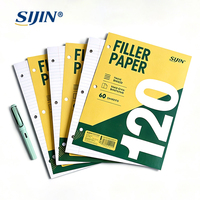 Recharge de papier A4 à 3 trous, ligné large, 60 feuilles, pour cahiers d'écriture, populaire auprès des étudiants aux Philippines